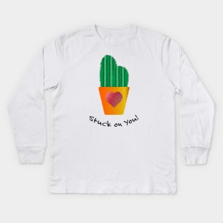 Stuck on You Cactus Kids Long Sleeve T-Shirt